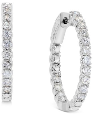 Macy's Brand - Diamond Inside Out Hoop Earrings (1-1/2 ct. t.w.) in 14k White Gold