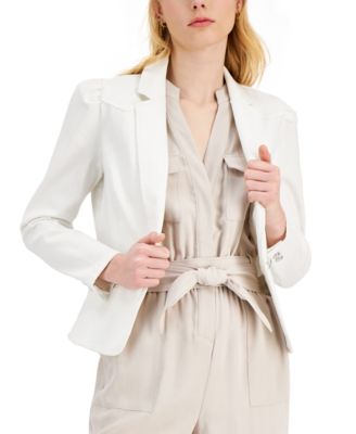 I.N.C. International Concepts - Petite Puff-Sleeve Denim Blazer