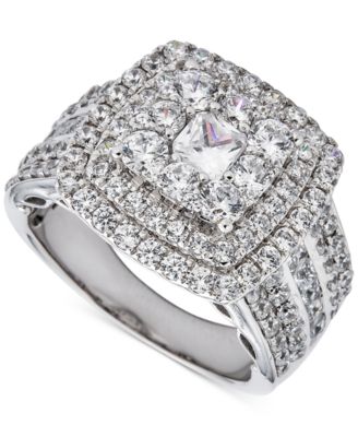 Macy's Brand - Diamond Cushion Cluster Ring (3 ct. t.w.) in 14k White Gold
