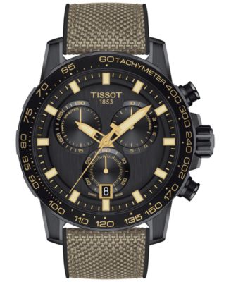 Tissot - Men's Swiss Chronograph Supersport Beige Textile Strap Watch 40mm