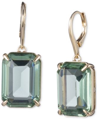 Lauren Ralph Lauren - Gold-Tone Color Crystal Rectangle Drop Earrings