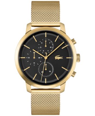 Lacoste - Men's Replay Gold-Tone Mesh Bracelet Watch 44mm