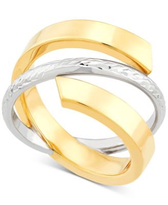 Macy's Brand - Crisscross Open Style Statement Ring in 10k Two-Tone Gold