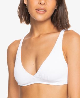 Roxy - Juniors' Ribbed Love The Oceana V-Neck Bikini Top