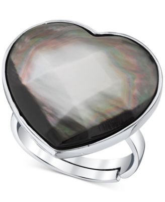 Macy's Brand - Mother-of-Pearl Heart Ring in Sterling Silver