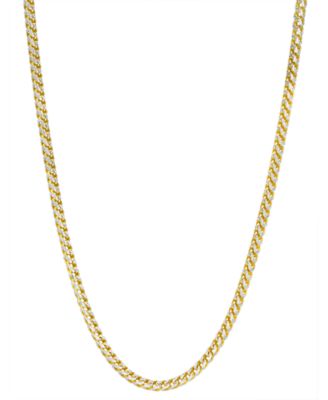 Italian Gold - Two-Tone Franco Chain Necklace in Sterling Silver & 14k Gold-Plate (Also in Sterling Silver)
