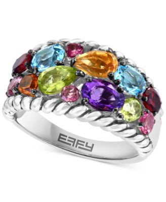 EFFY Collection - Multi-Gemstone Cluster Statement Ring (3-1/3 ct. t.w.) in Sterling Silver