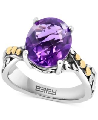 EFFY Collection - Amethyst Twist Two-Tone Statement Ring (4-7/8 ct. t.w.) in Sterling Silver & 18k Gold-Plate