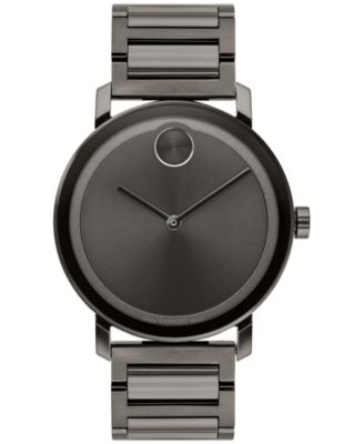 Movado - Men's Swiss Evolution Bold Gunmetal Ion-Plated Stainless Steel Bracelet Watch 40mm