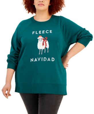 Style & Co - Plus Size Fleece Navidad Christmas Sweatshirt, Created for Macy's