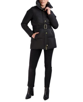 Cole Haan - Women's Belted Pillow-Collar Puffer Coat