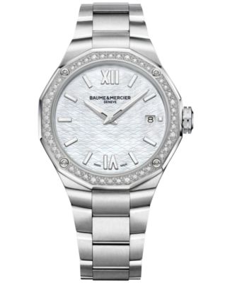 Baume & Mercier - Women's Swiss Riviera Diamond (1/5 ct. t.w.) Stainless Steel Steel Bracelet Watch 36mm