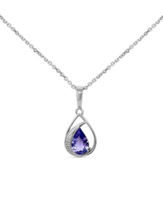 Macy's Brand - Tanzanite (1/2 ct. tw.) & Diamond Accent 18" Pendant Necklace in Sterling Silver