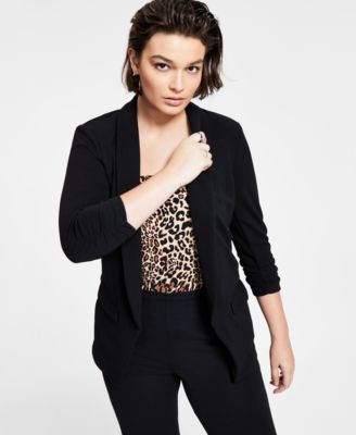 Bar III - Solid Knit 3/4-Sleeve Boyfriend Blazer