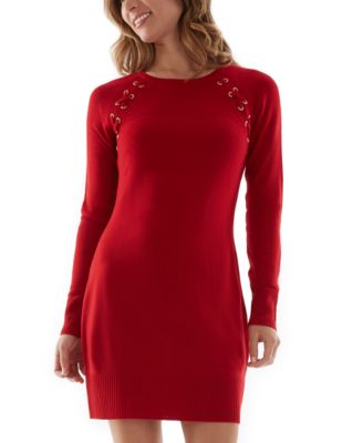 BCX - Juniors' Grommet Lace-Up Bodycon Dress