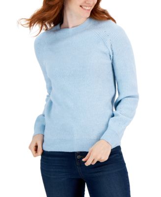 Style & Co - Women's Puff-Sleeve Crewneck Sweater