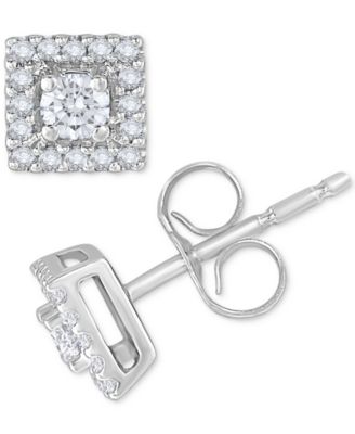 Macy's Brand - Diamond Cluster Stud Earrings (1/4 ct. t.w.) in 14k White Gold
