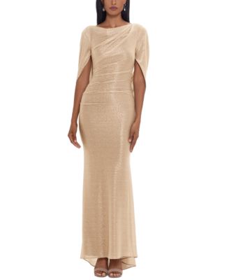 Betsy & Adam - Metallic Cape Gown