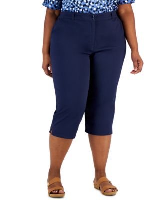 Karen Scott - Plus Size Comfort-Waist Capri Pants