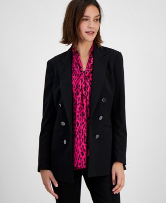 Bar III - Women's Bi-Stretch Faux-Double-Breasted Jacket
