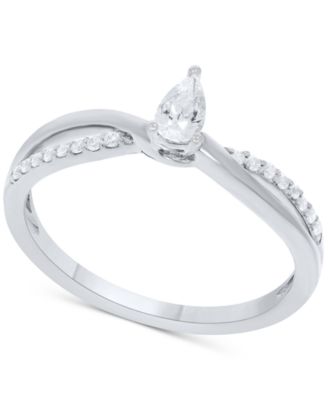 Macy's Brand - Diamond Pear-Cut Swirl Solitaire Engagement Ring (1/4 ct. tw) in 14k Gold