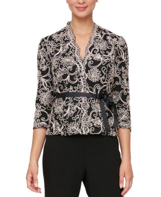 Alex Evenings - Women's 3/4-Sleeve Embroidered Blouse