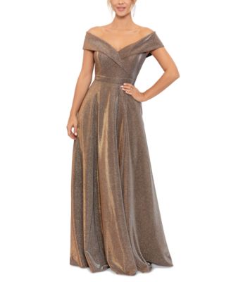 XSCAPE - Women's Off-The-Shoulder Sequin-Knit Fit & Flare Gown