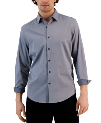 Alfani - Men's Modern Classic-Fit Stretch Dot Dobby Button-Down Shirt