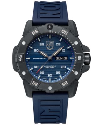 Luminox - Men's Swiss Automatic Master Carbon Seal Blue Rubber Strap Watch 45mm