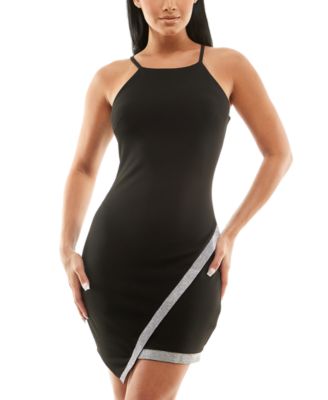 BCX - Juniors' Asymmetrical-Hem Rhinestone Dress