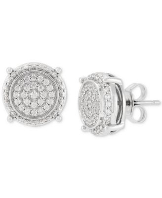 Grown With Love - Men's Lab Grown Diamond Cluster Stud Earrings (1/2 ct. t.w.) in 10k White Gold