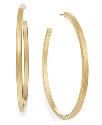 Macy's Brand - Textured C-Hoop Earrings in 14k Gold Vermeil over Sterling Silver