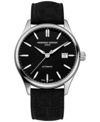 Frederique Constant - Men's Swiss Automatic Classic Index Black Leather Strap Watch 40mm