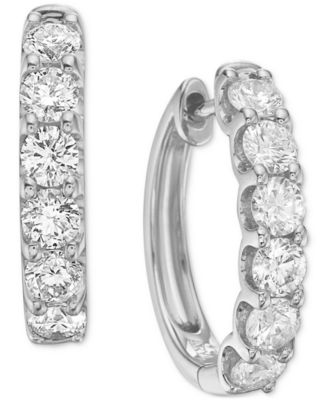 Macy's Brand - Diamond Small Hoop Earrings (1 ct. t.w.)