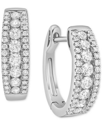 Macy's Brand - Diamond Small Hoop Earrings (3/4 ct. t.w.) in 14k Gold