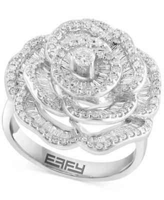 EFFY Collection - Diamond Baguette & Round Rose Ring (1-1/3 ct. t.w.) in 14k White Gold