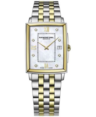Raymond Weil - Women's Swiss Toccata Diamond (1/20 ct. t.w.) Two-Tone sStainless Steel Bracelet Watch 37x30mm