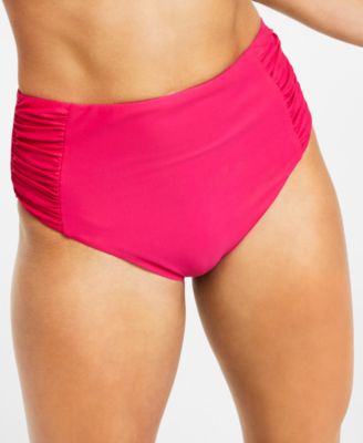 Bar III - Shirred High-Rise Bikini Bottoms