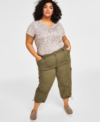 Style & Co - Plus Size Bungee-Hem Capri Pants