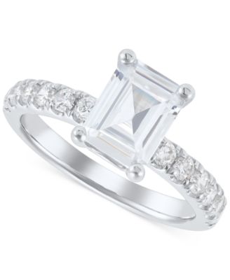 Grown With Love - IGI Certified Lab Grown Diamond Emerald-Cut Engagement Ring (3 ct. t.w.) in 14k White Gold
