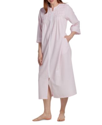 Miss Elaine - Women's Striped Zip-Front Nightgown