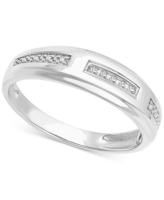 Macy's Brand - Men's Diamond Accent Wedding Band in 14k White Gold