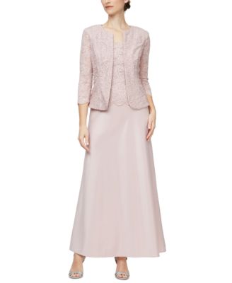 Alex Evenings - Lace Jacket & Lace-Top Gown