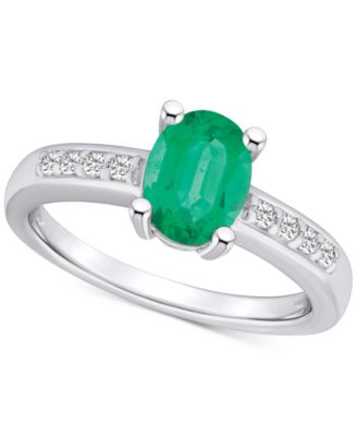 Macy's Brand - Emerald (1-1/5 ct. t.w.) & Diamond (1/8 ct. t.w.) Ring in 14k Gold