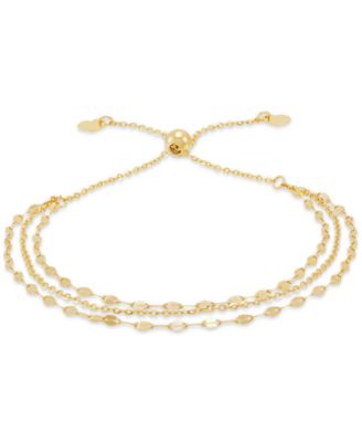 Italian Gold - Triple Layer Bolo Bracelet in 10k Gold