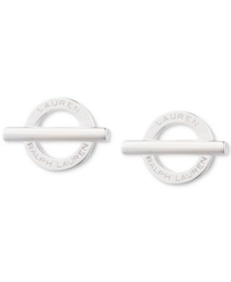 Lauren Ralph Lauren - Logo Circle Stud Earrings in Sterling Silver