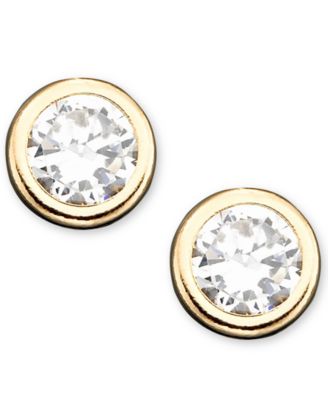 Macy's Brand - Children's 14k Gold Cubic Zirconia Bezel Earring