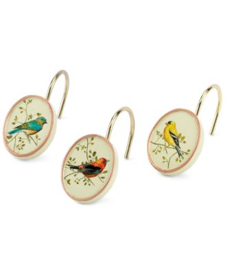 Avanti - Gilded Birds Shower Curtain Hooks, Set of 12