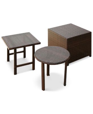 Noble House - Aldin Wicker 3-Pc. Table Set, Direct Ship