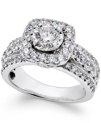 Macy's Brand - Diamond Halo Engagement Ring (2 ct. t.w.) in 14k White Gold